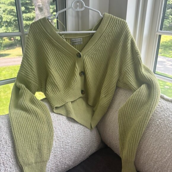 Urban Outfitters Sweaters - urban outfitters green v neck sweater